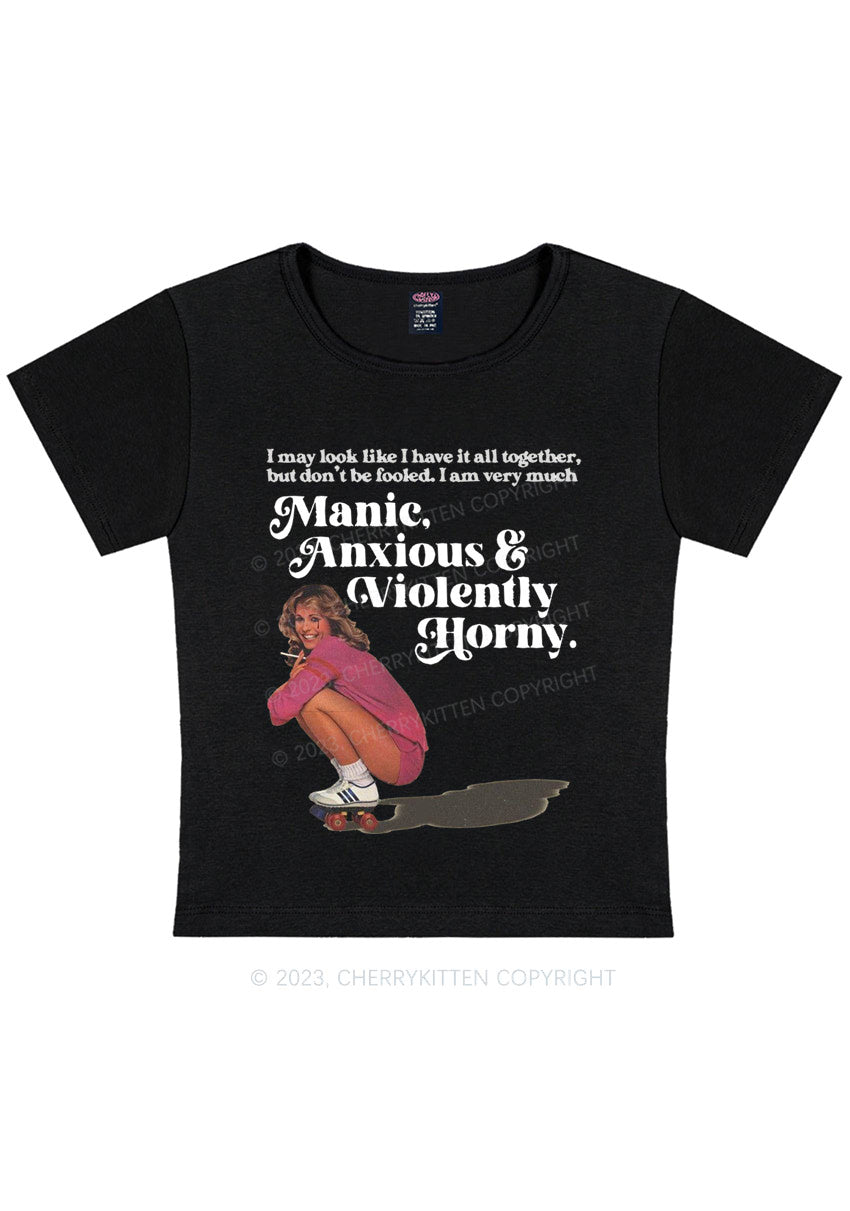 Curvy I Am Very Manic Anxious Violently Y2K Baby Tee Cherrykitten