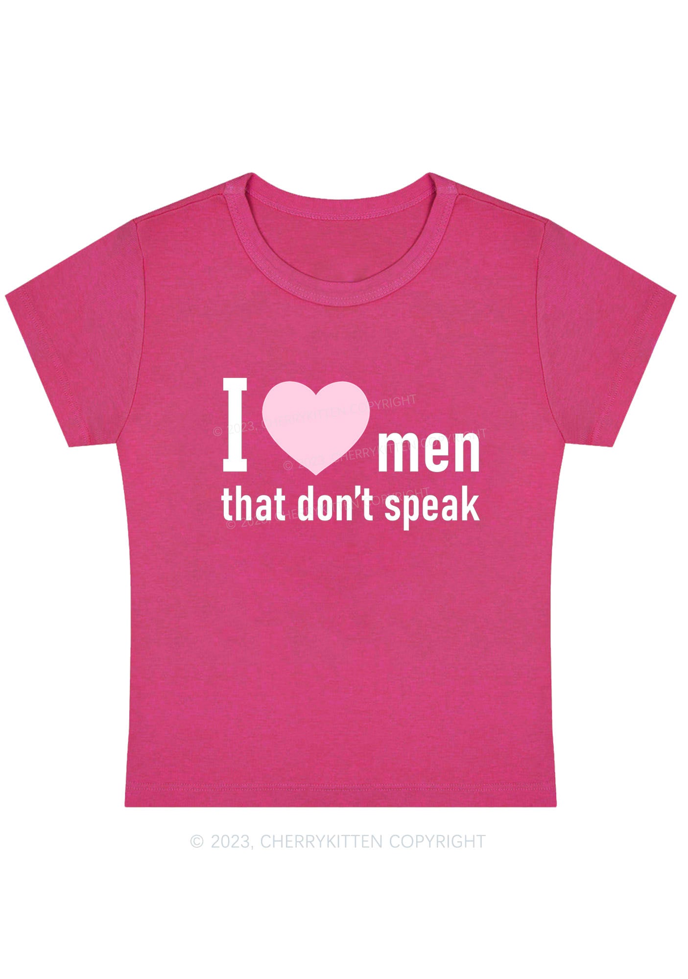 I Love Men That Don't Speak Y2K Baby Tee Cherrykitten