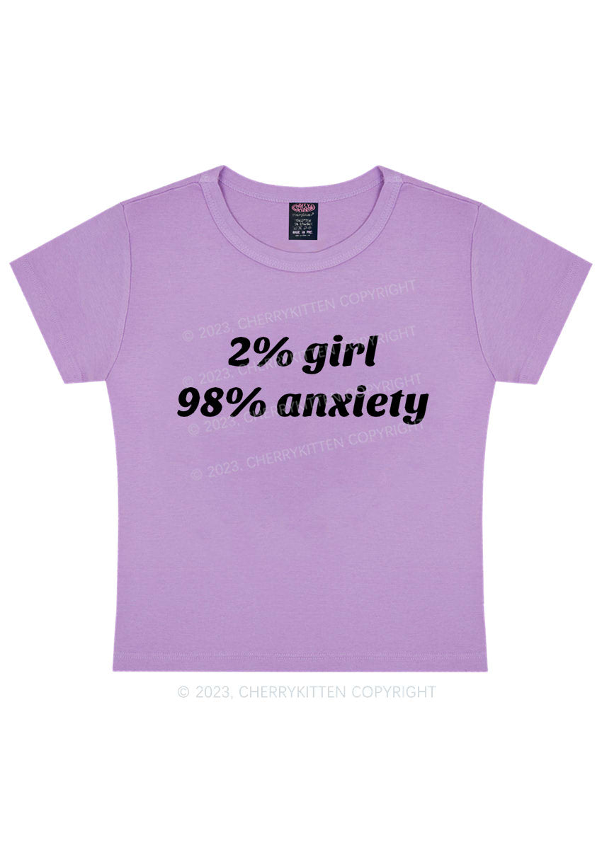 Two Percent Girl Ninety Eight Percent Anxiety Y2K Baby Tee Cherrykitten