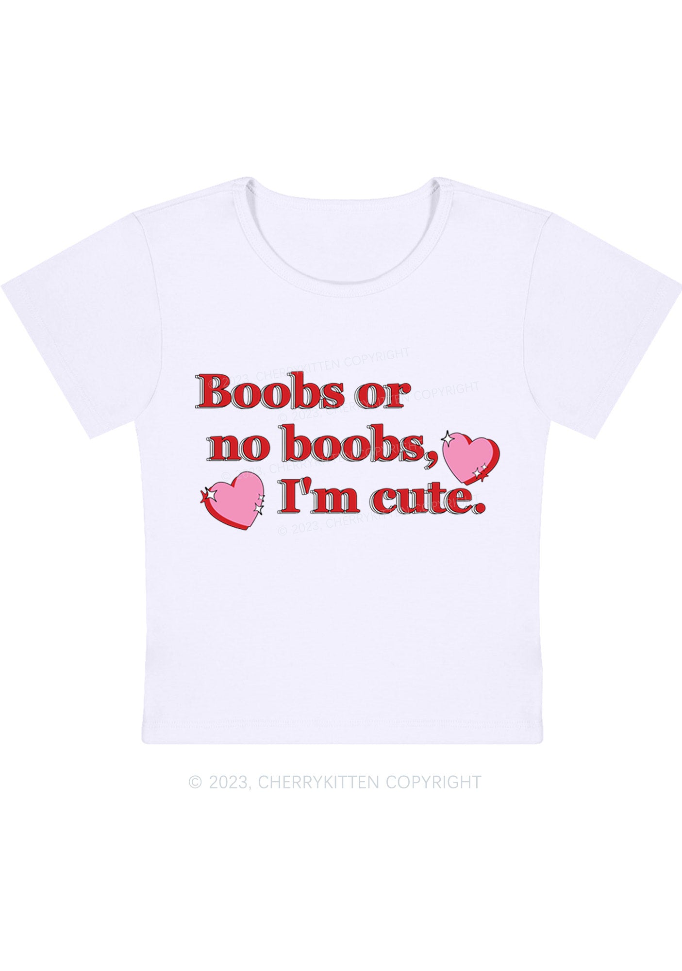 I'm Cute Y2K Baby Tee Cherrykitten