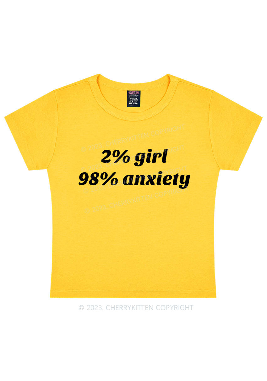 Two Percent Girl Ninety Eight Percent Anxiety Y2K Baby Tee Cherrykitten