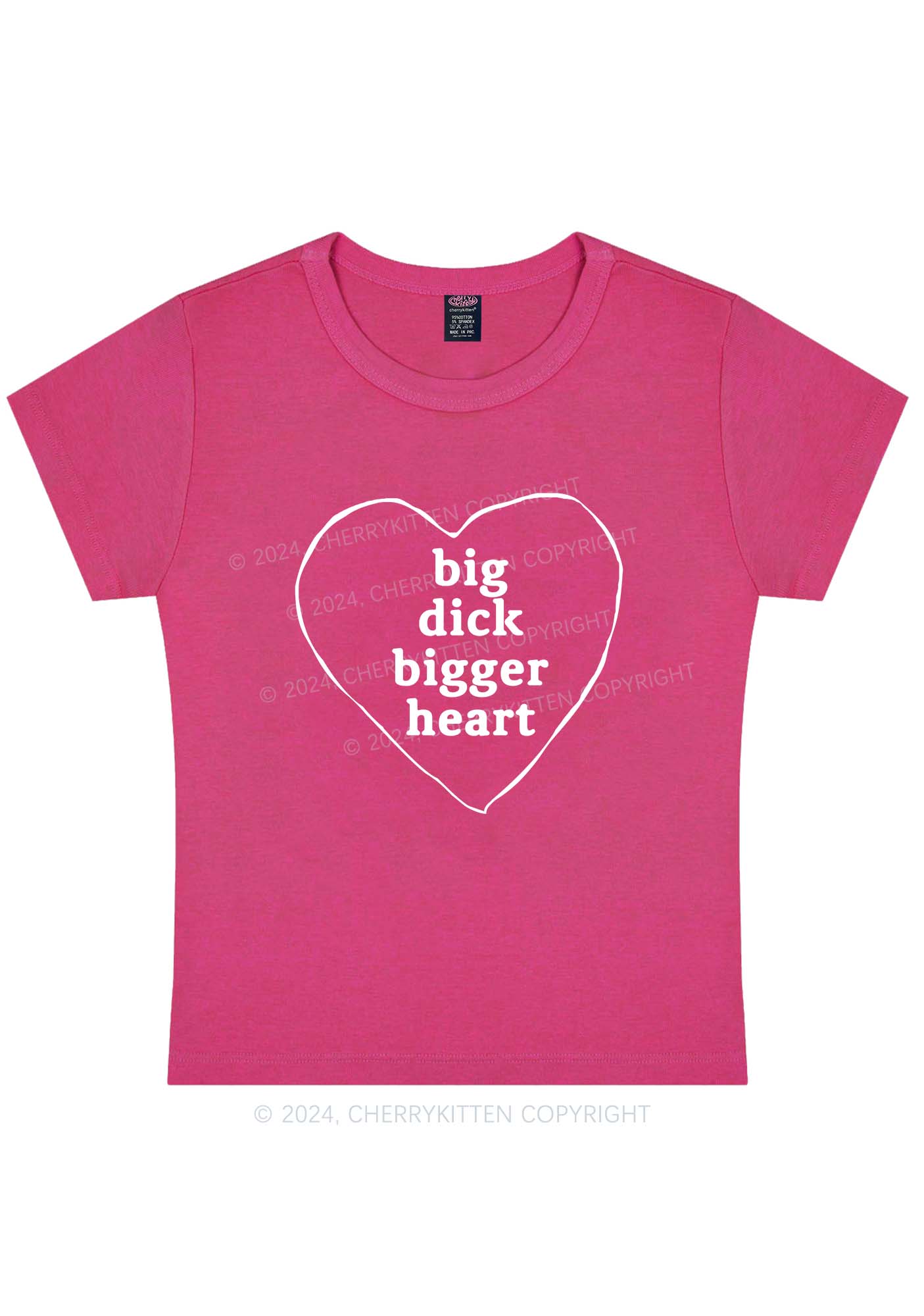Curvy Big Dxxk Bigger Heart Y2K Baby Tee Cherrykitten