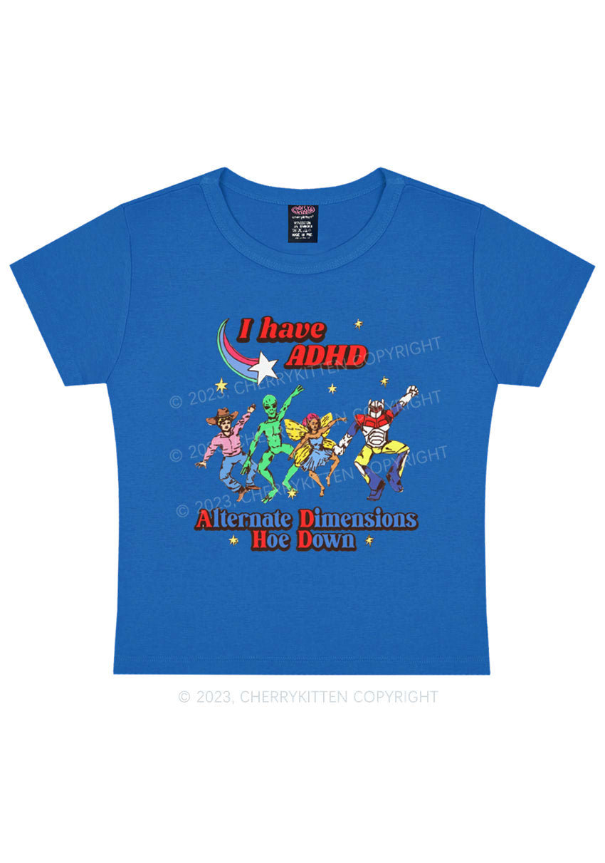 I Have ADHD Cartoon Characters Y2K Baby Tee Cherrykitten