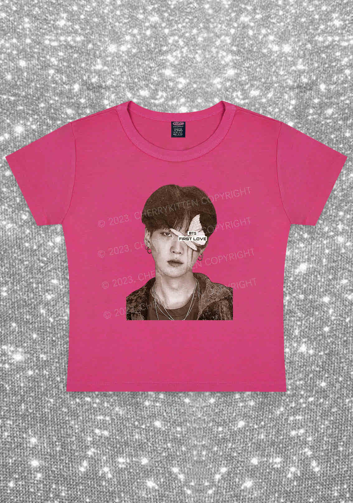 Bangtan First Love Kpop Y2K Baby Tee Cherrykitten