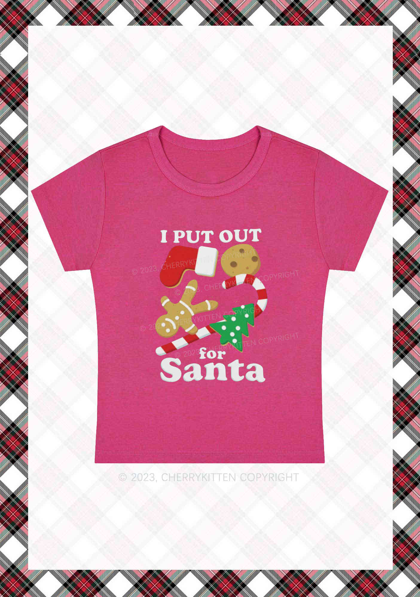I Put Out For Santa Christmas Y2K Baby Tee Cherrykitten