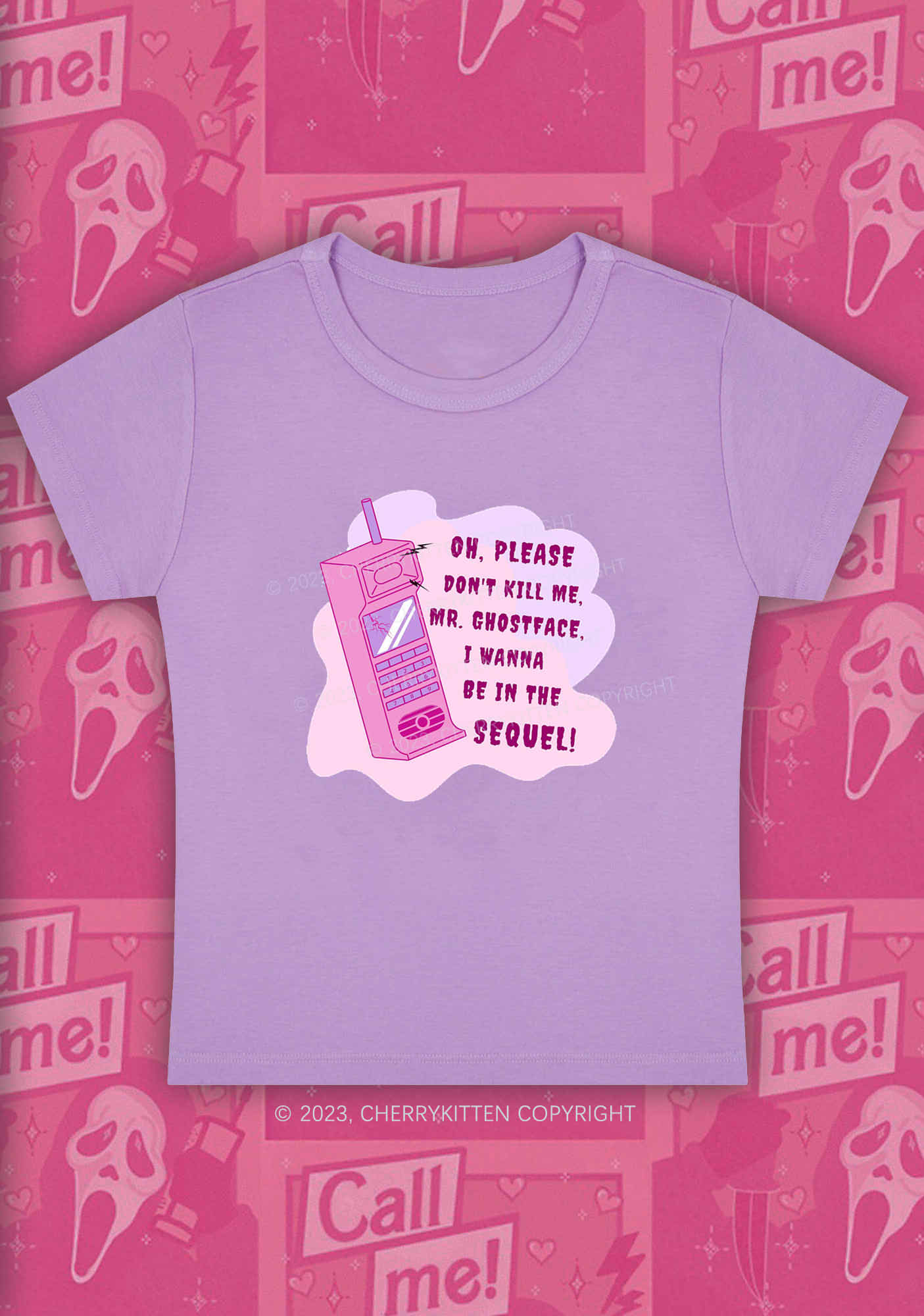 Please Don't Kill Me Halloween Y2K Baby Tee Cherrykitten