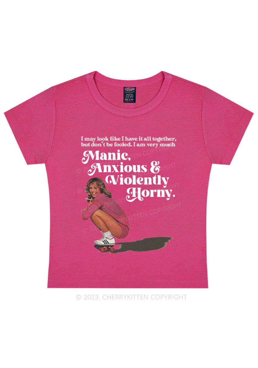 Curvy I Am Very Manic Anxious Violently Y2K Baby Tee Cherrykitten