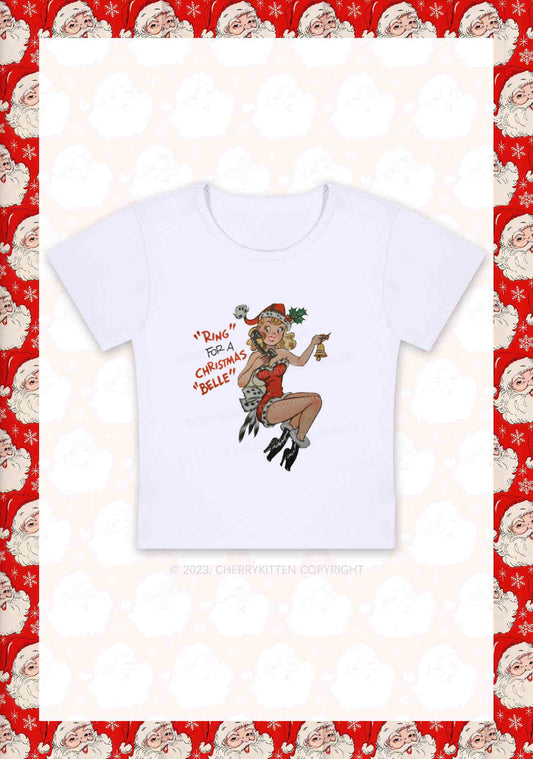 Ring For A Christmas Belle Y2K Baby Tee Cherrykitten