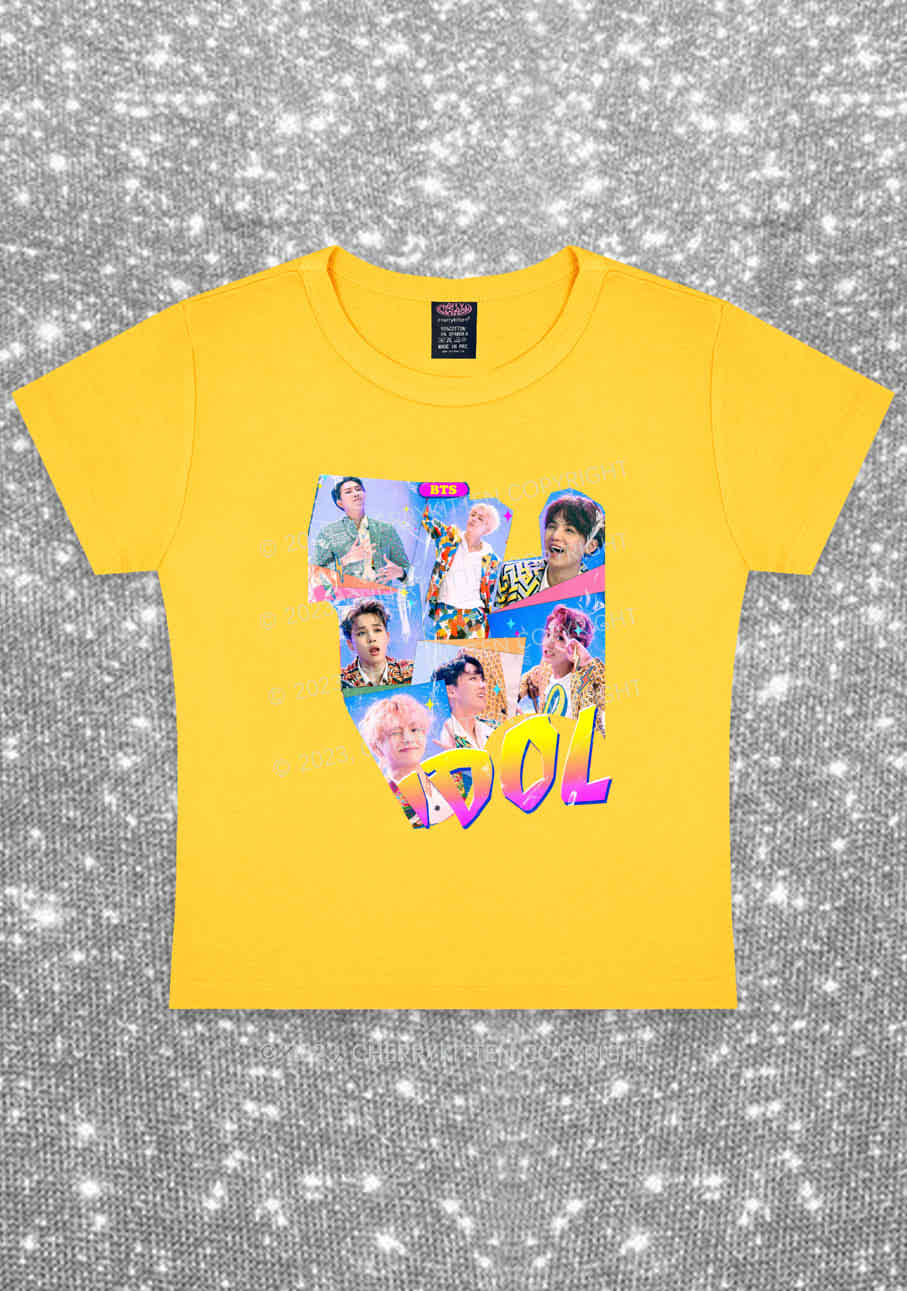 Bangtan Idol Kpop Y2K Baby Tee Cherrykitten