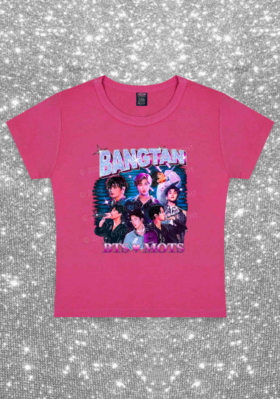 Bangtan Love Mots Kpop Y2K Baby Tee Cherrykitten