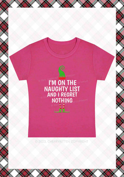 I'm On The Naughty List Christmas Y2K Baby Tee Cherrykitten