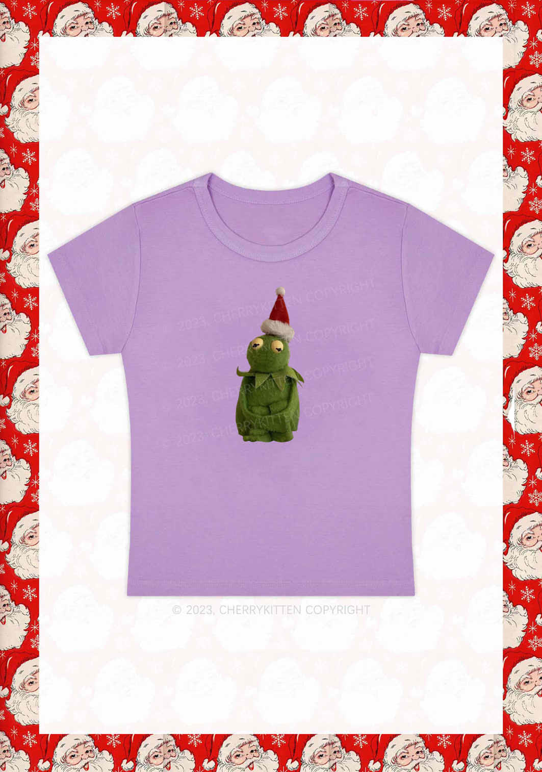 Christmas Plush Frog Y2K Baby Tee Cherrykitten