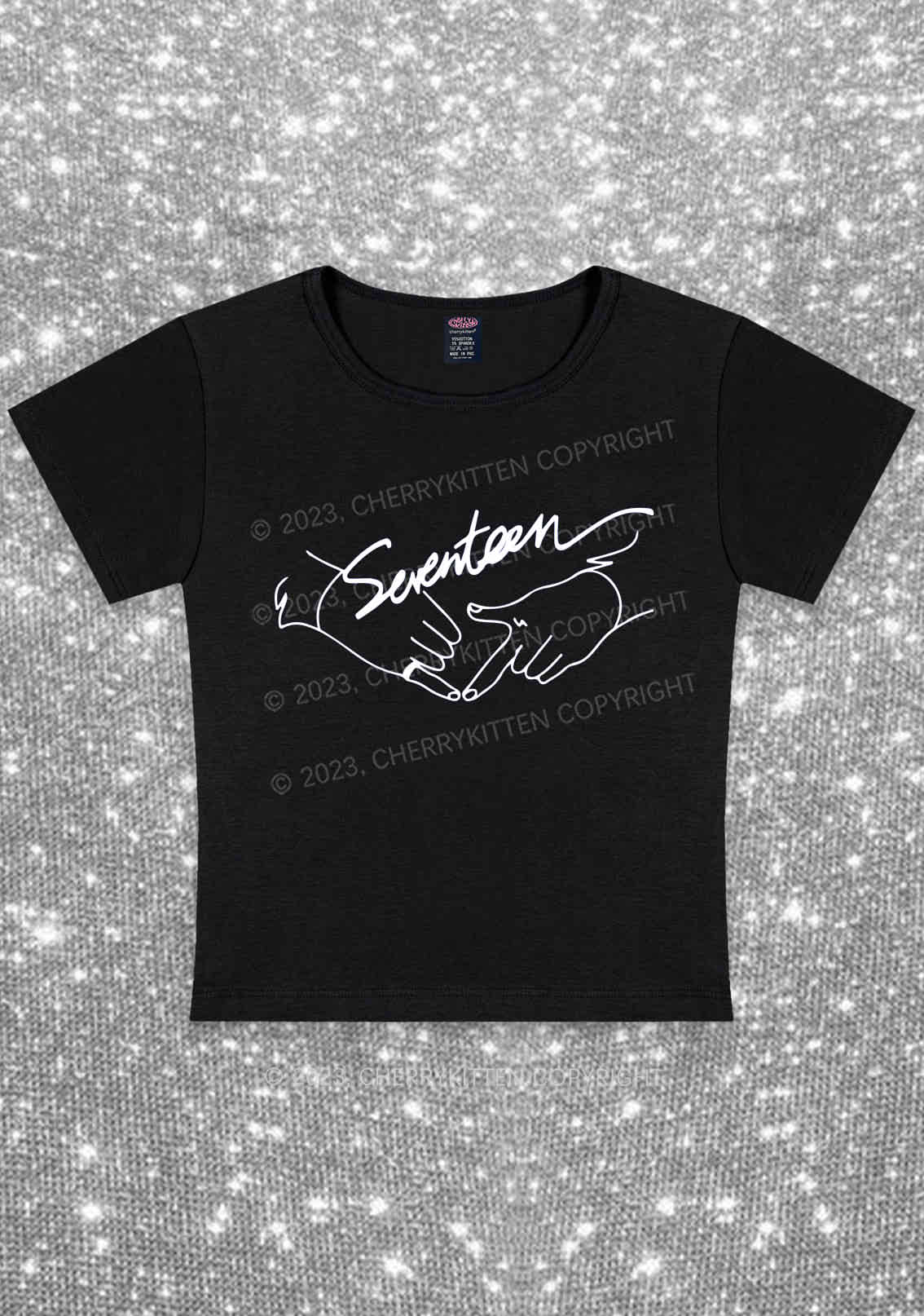 Hand Gesture Svt Kpop Y2K Baby Tee Cherrykitten