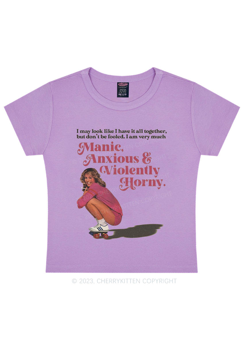 Curvy I Am Very Manic Anxious Violently Y2K Baby Tee Cherrykitten