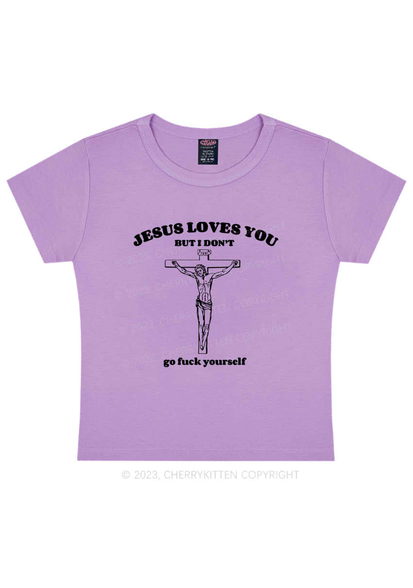 Jesus Loves You Y2K Baby Tee Cherrykitten