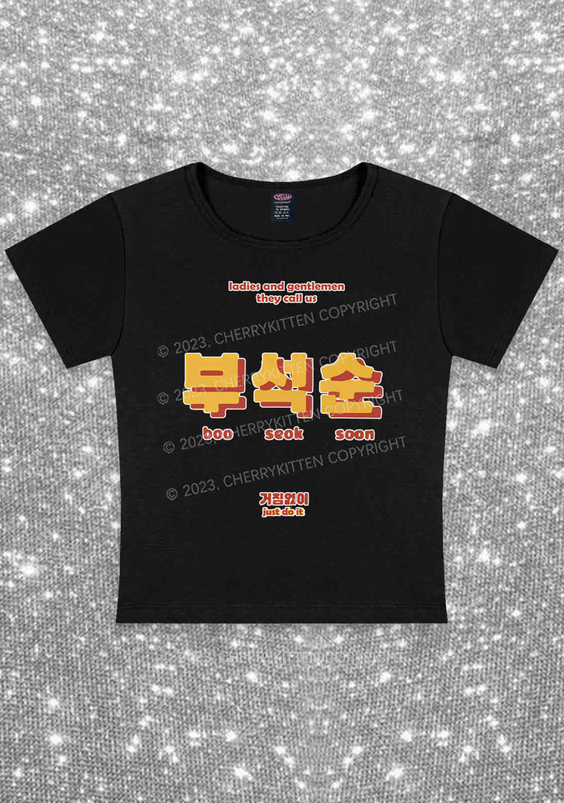 Boo Seok Soon Kpop Y2K Baby Tee Cherrykitten
