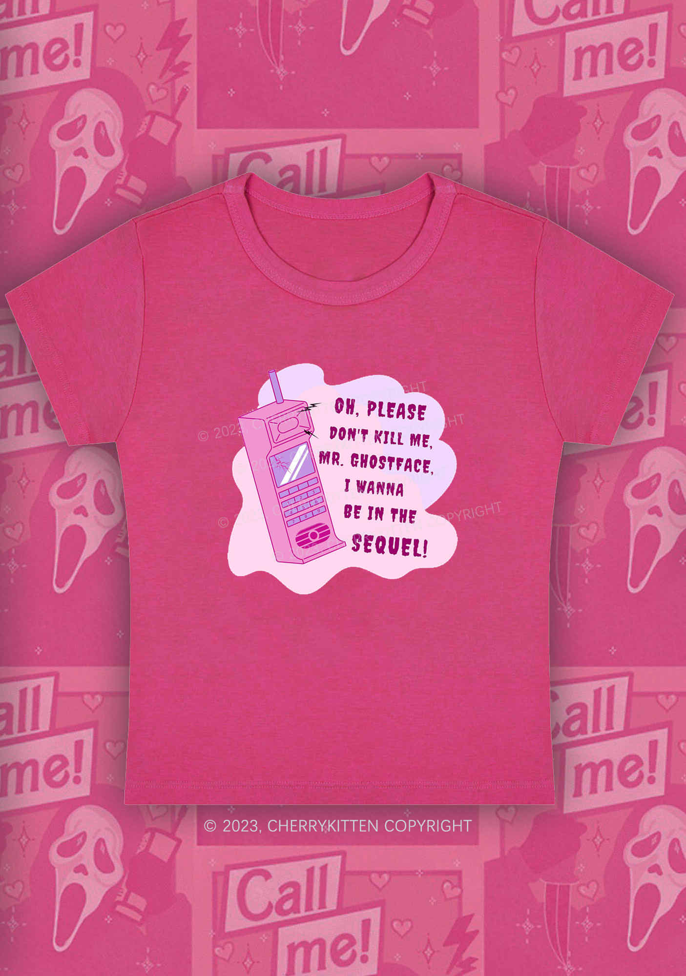 Please Don't Kill Me Halloween Y2K Baby Tee Cherrykitten