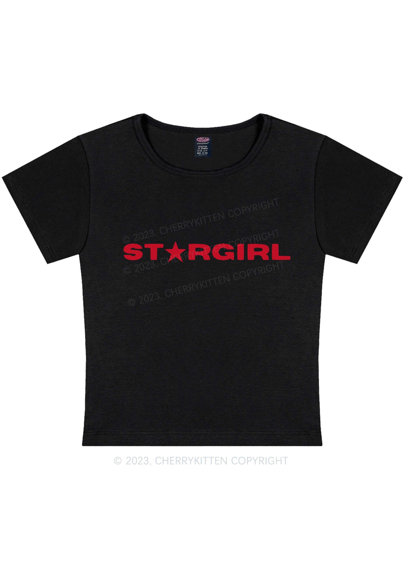 Red Stargirl Y2K Baby Tee Cherrykitten