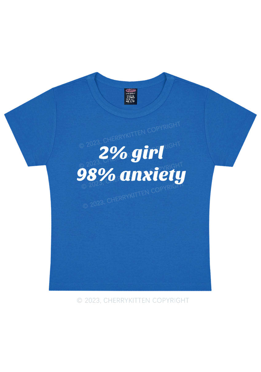 Two Percent Girl Ninety Eight Percent Anxiety Y2K Baby Tee Cherrykitten