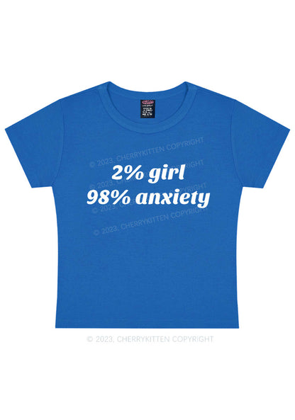 Two Percent Girl Ninety Eight Percent Anxiety Y2K Baby Tee Cherrykitten