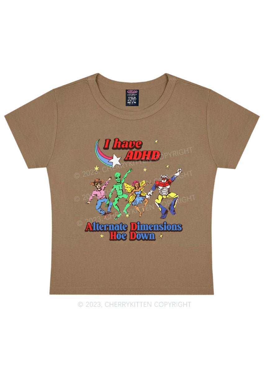 I Have ADHD Cartoon Characters Y2K Baby Tee Cherrykitten