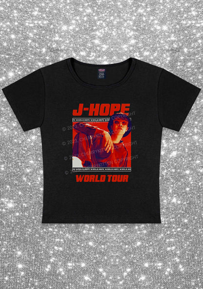 JH World Tour Kpop Y2K Baby Tee Cherrykitten