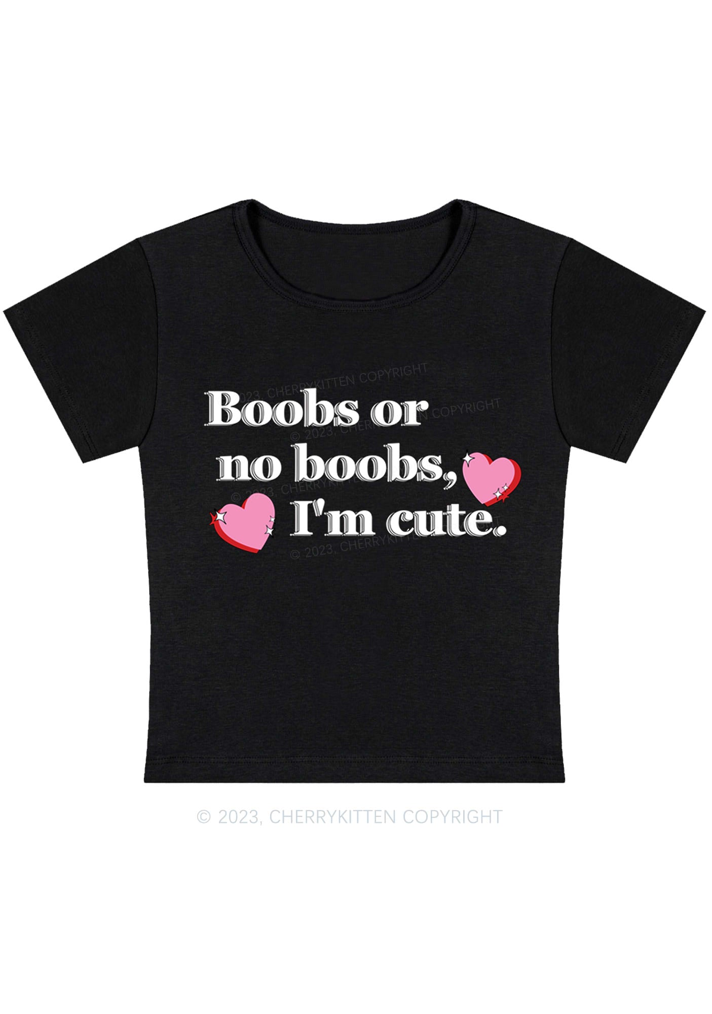 I'm Cute Y2K Baby Tee Cherrykitten