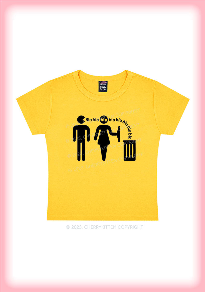 Valentine's Day Bla Bla Bla Bla Y2K Baby Tee Cherrykitten