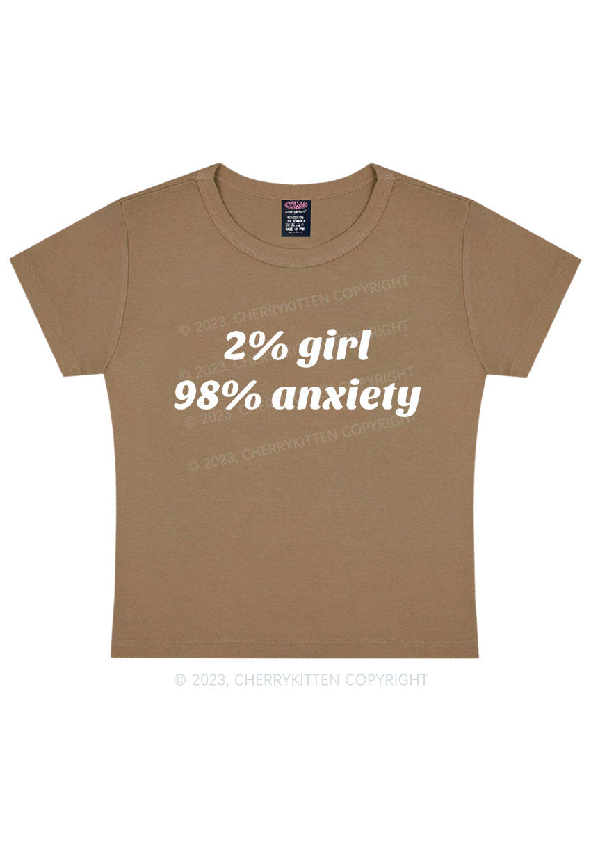 Two Percent Girl Ninety Eight Percent Anxiety Y2K Baby Tee Cherrykitten