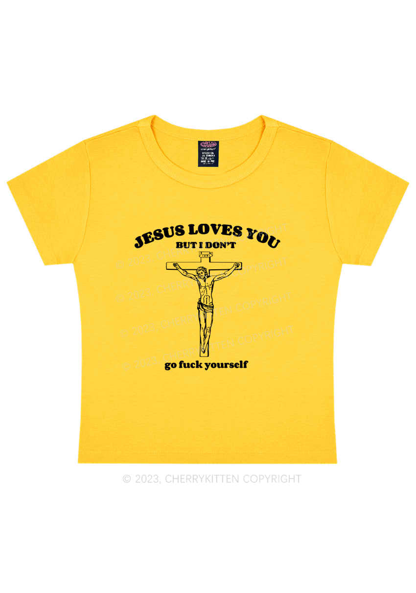 Jesus Loves You Y2K Baby Tee Cherrykitten