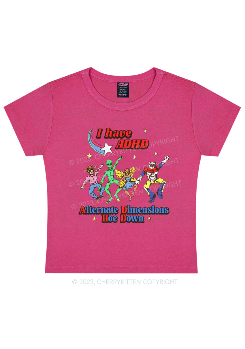 I Have ADHD Cartoon Characters Y2K Baby Tee Cherrykitten