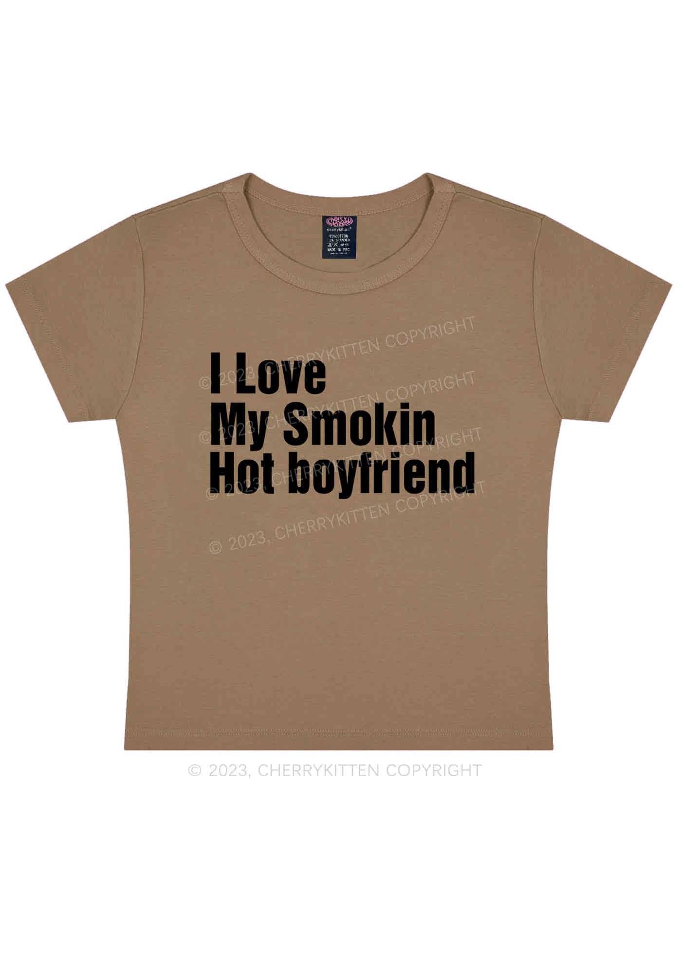 I Love My Smokin Hot Boyfriend Y2K Baby Tee Cherrykitten