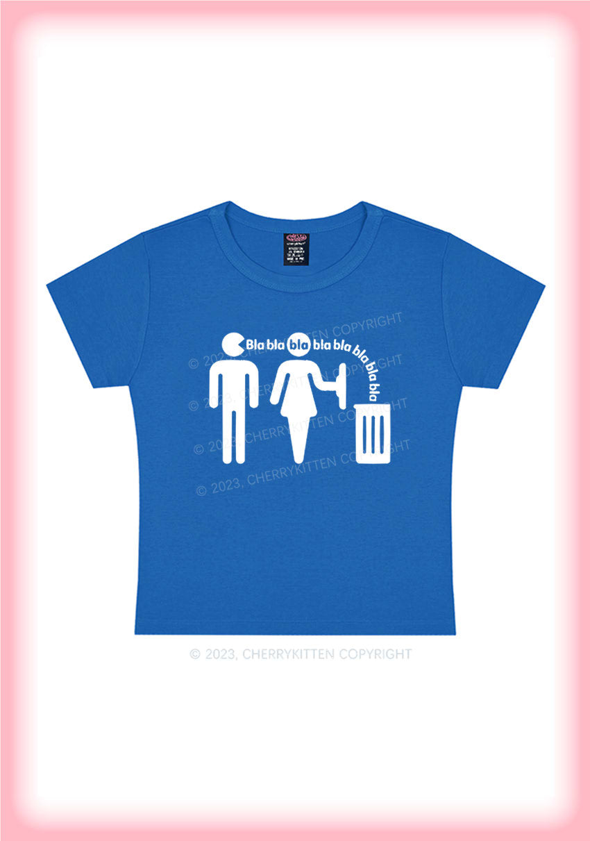 Valentine's Day Bla Bla Bla Bla Y2K Baby Tee Cherrykitten