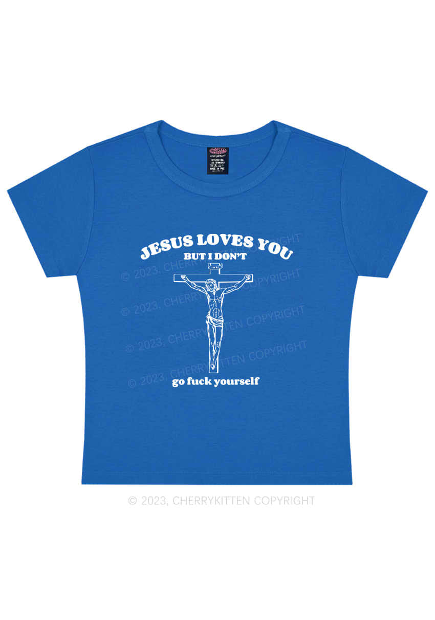 Jesus Loves You Y2K Baby Tee Cherrykitten