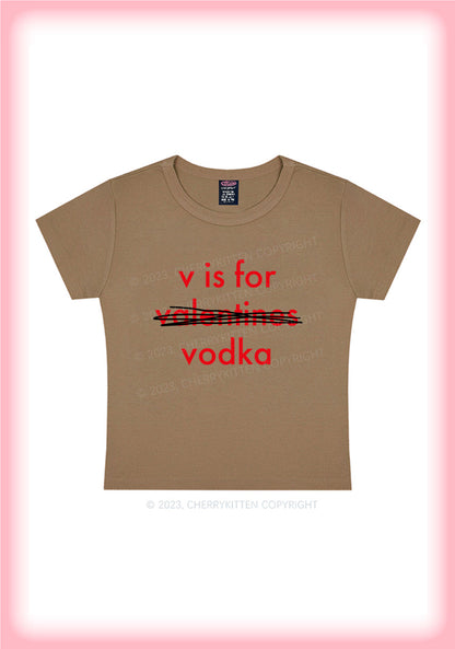 V Is For Valentines Vodka Y2K Baby Tee Cherrykitten