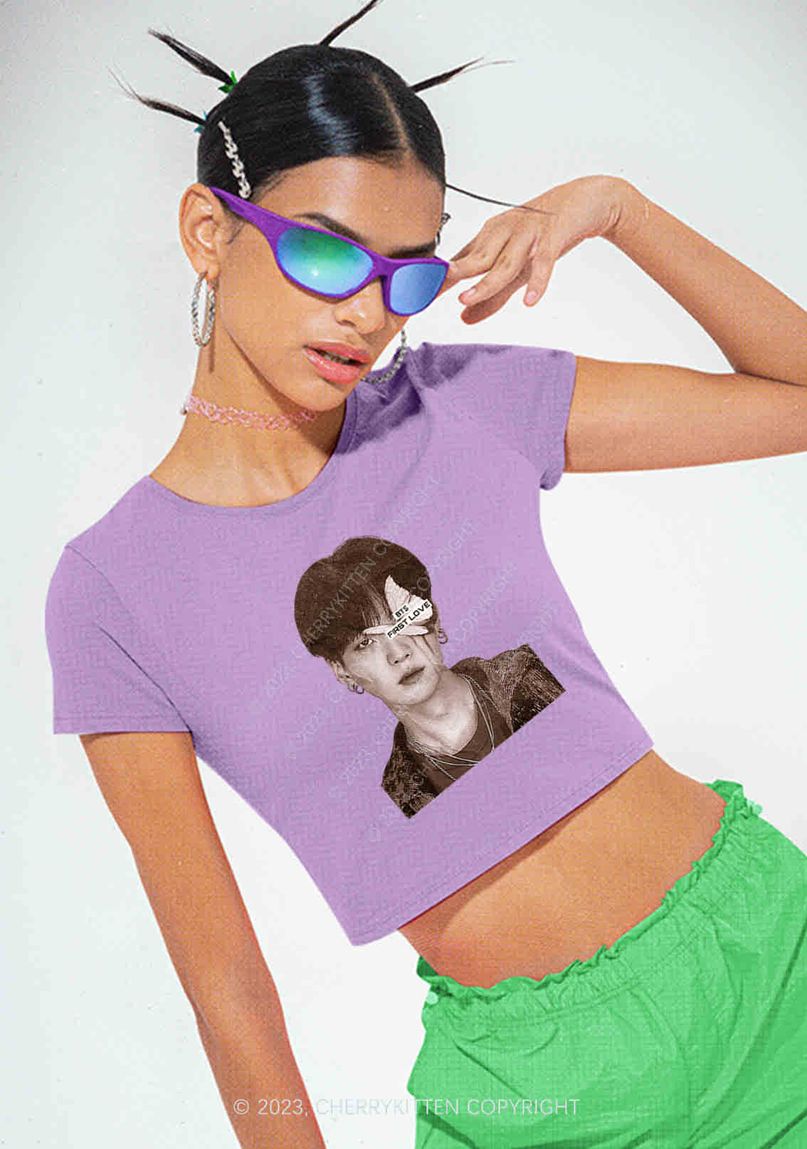 Bangtan First Love Kpop Y2K Baby Tee Cherrykitten