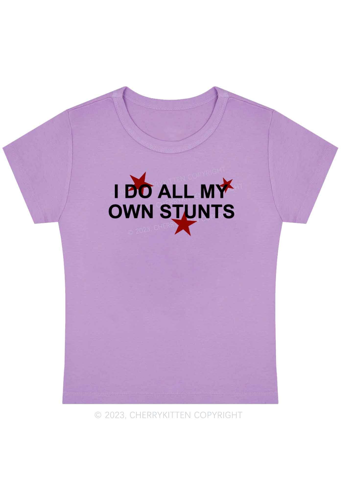 Curvy All My Own Stunts Baby Tee Cherrykitten