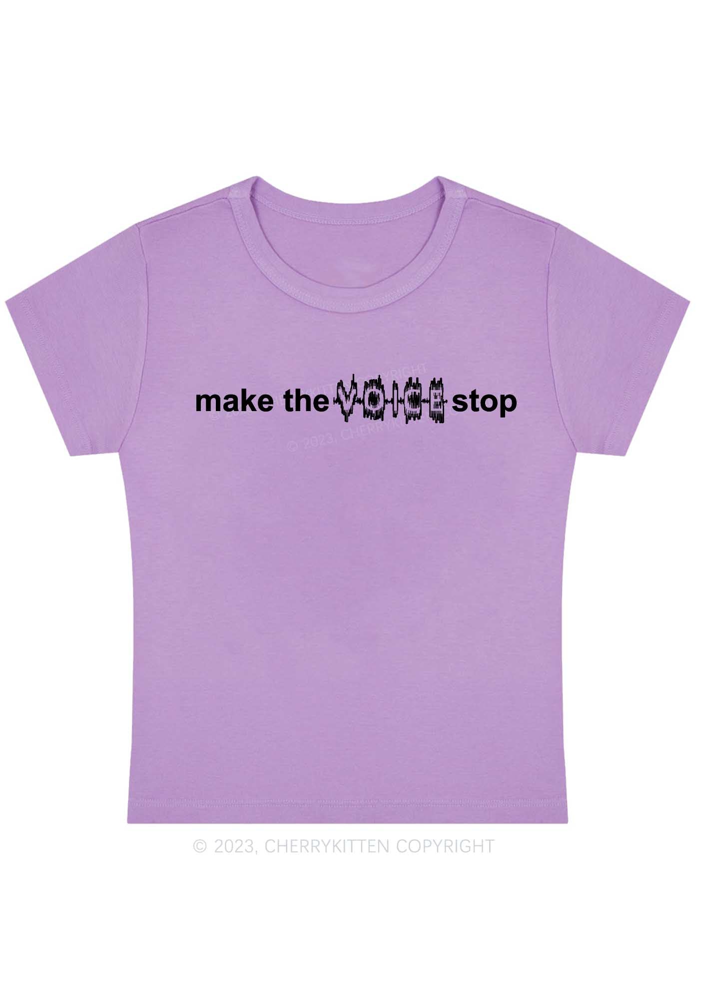 Curvy Make The Voice Stop Baby Tee Cherrykitten