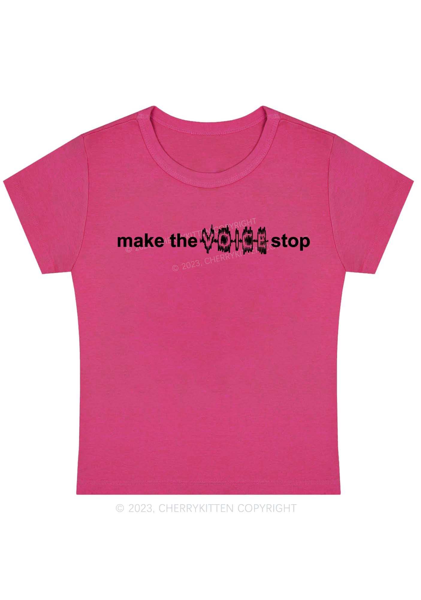 Curvy Make The Voice Stop Baby Tee Cherrykitten