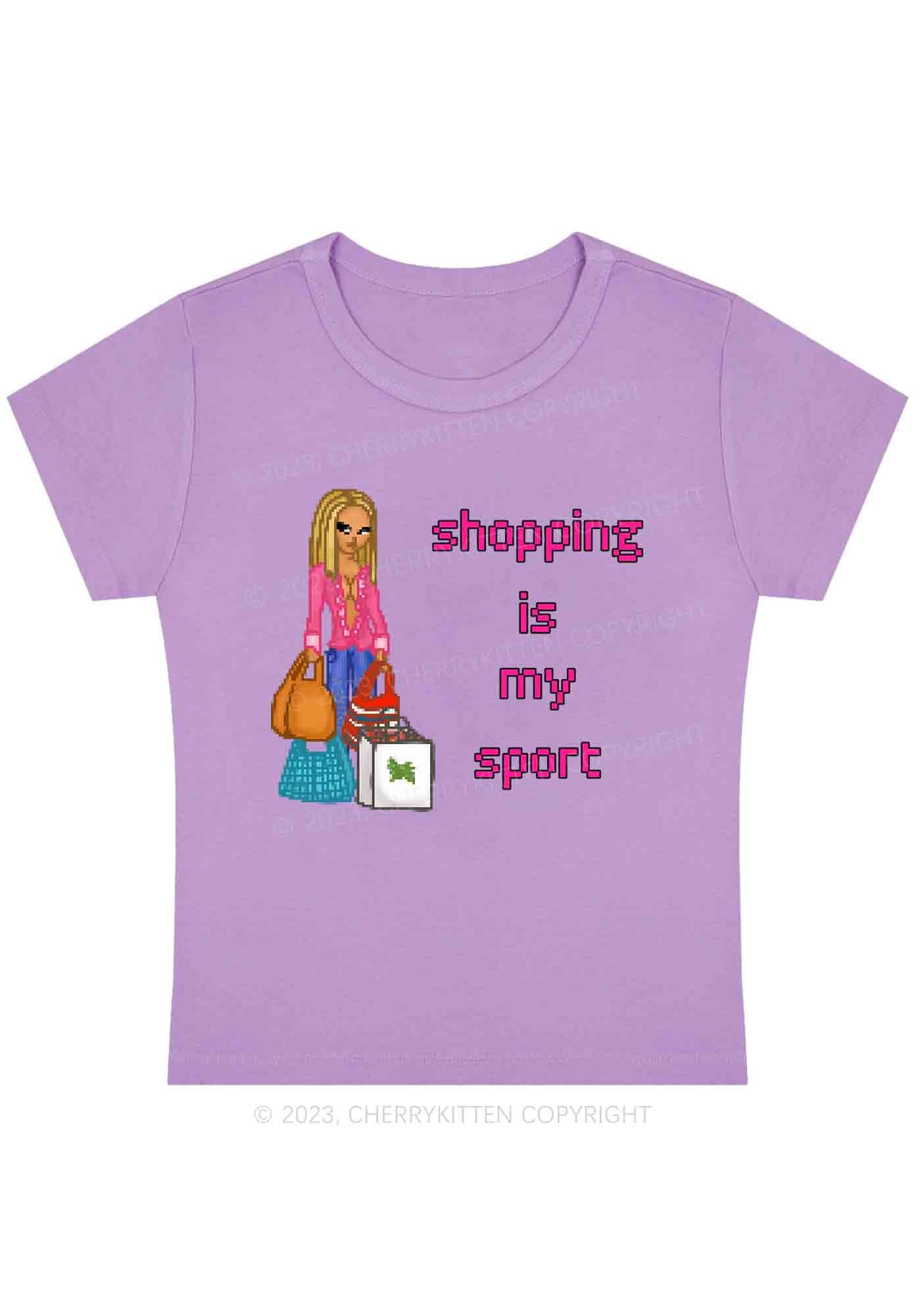 Curvy Shopping Is My Sport Y2K Baby Tee Cherrykitten