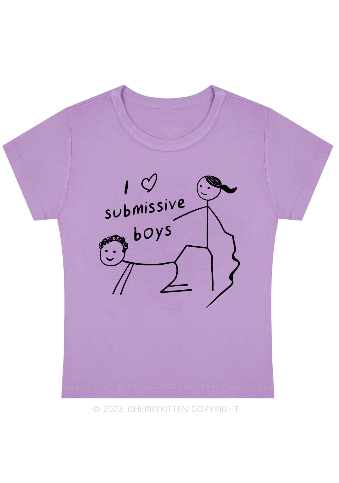 I Love S Boys Y2K Baby Tee Cherrykitten