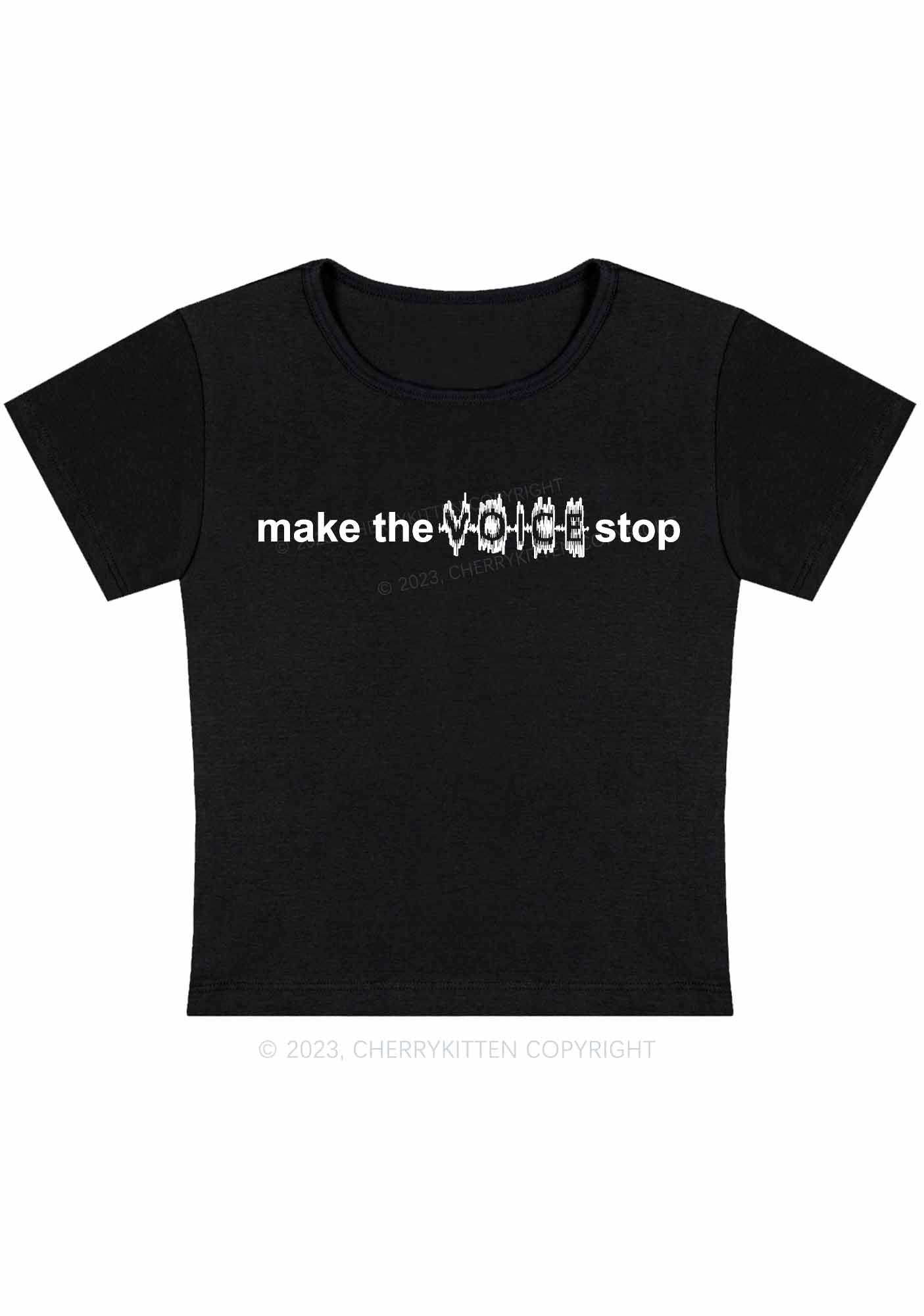 Curvy Make The Voice Stop Baby Tee Cherrykitten