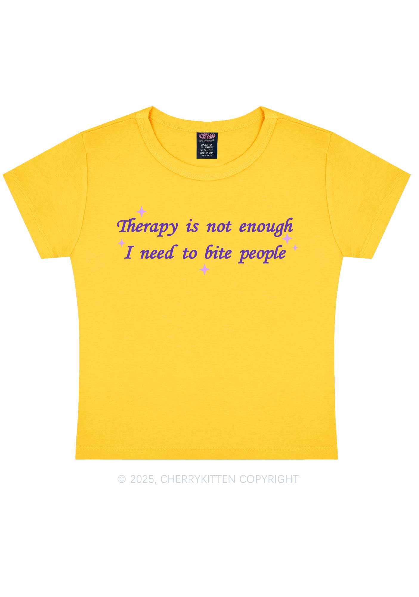 Therapy Not Enough Y2K Baby Tee Cherrykitten