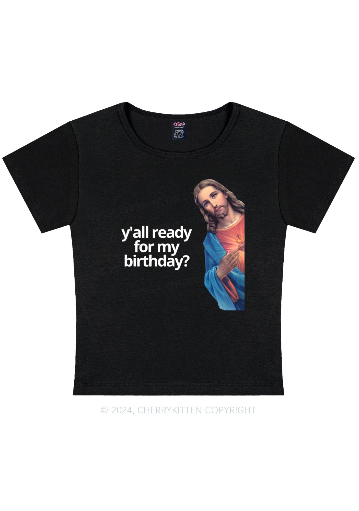 Christmas Jesus Birthday Y2K Baby Tee Cherrykitten