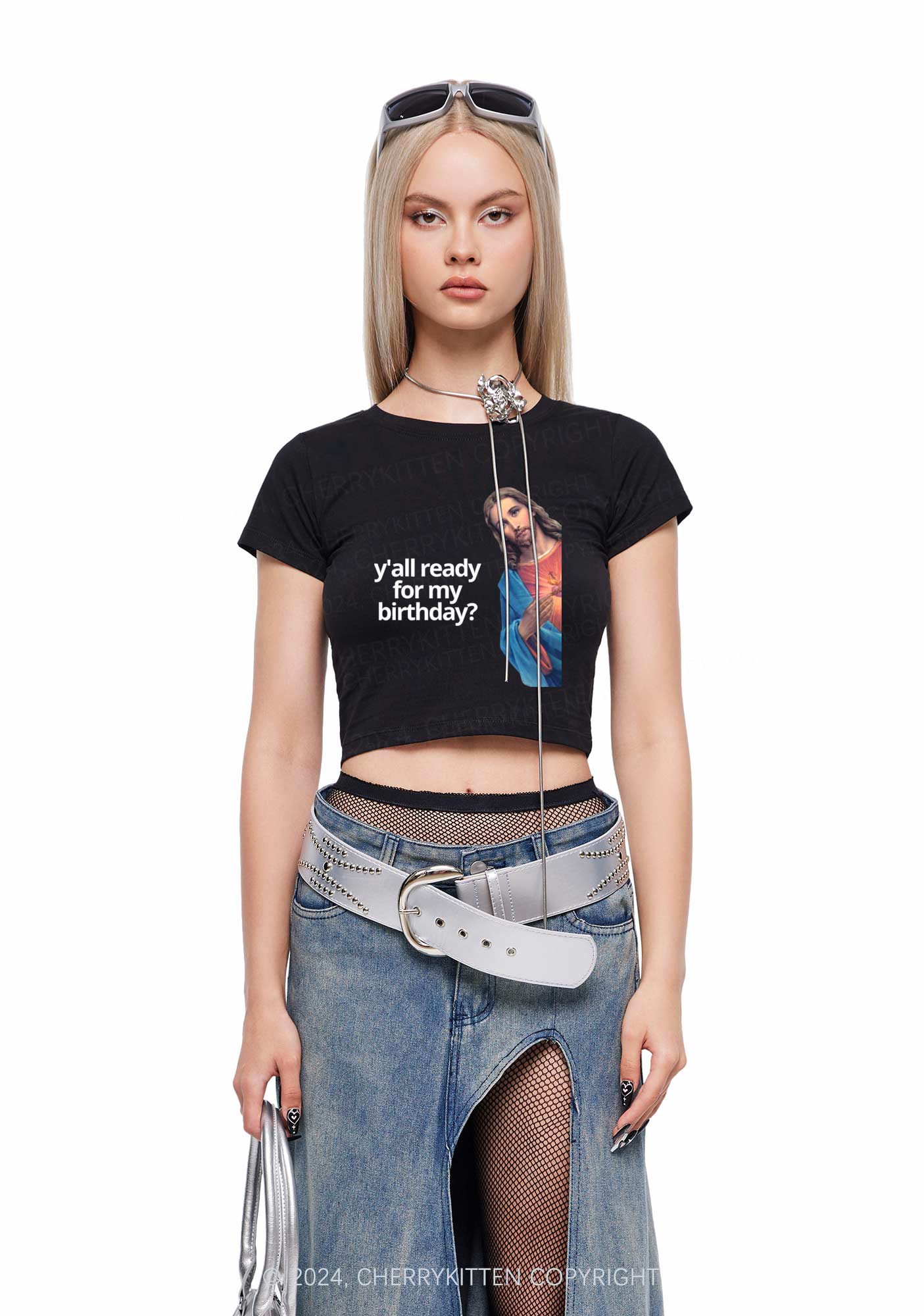 Christmas Jesus Birthday Y2K Baby Tee Cherrykitten