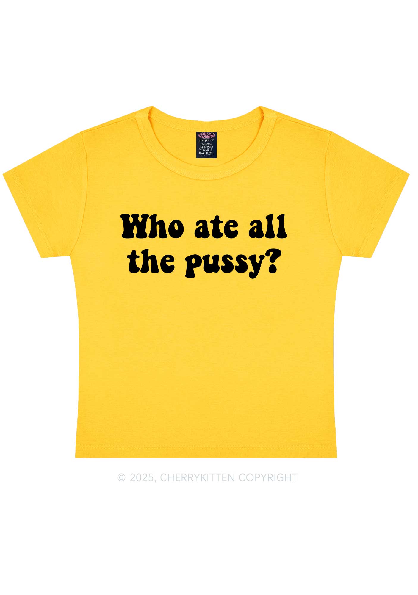 Who Ate All Puxxy Y2K Baby Tee Cherrykitten
