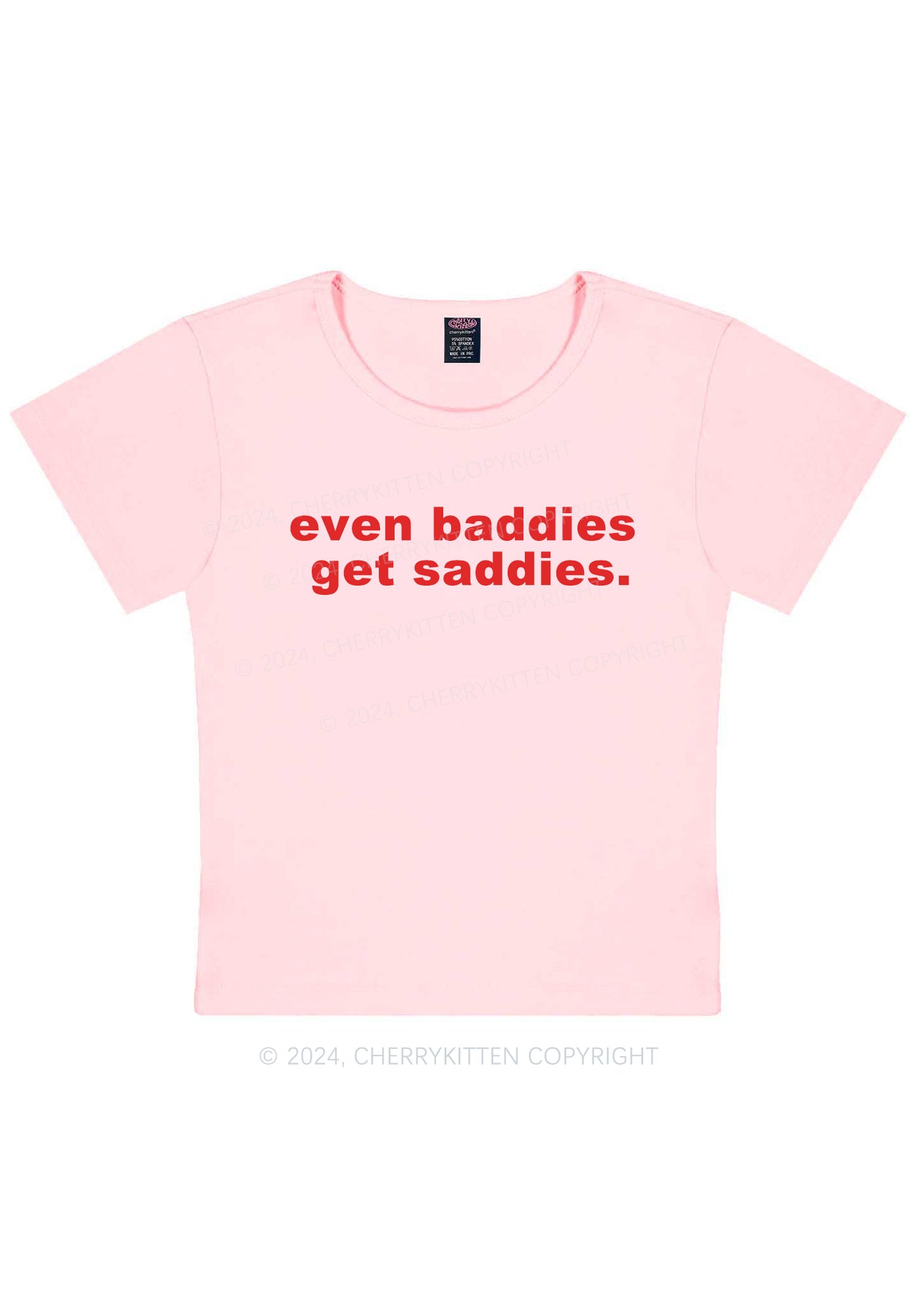 Baddies Saddies Y2K Baby Tee Cherrykitten