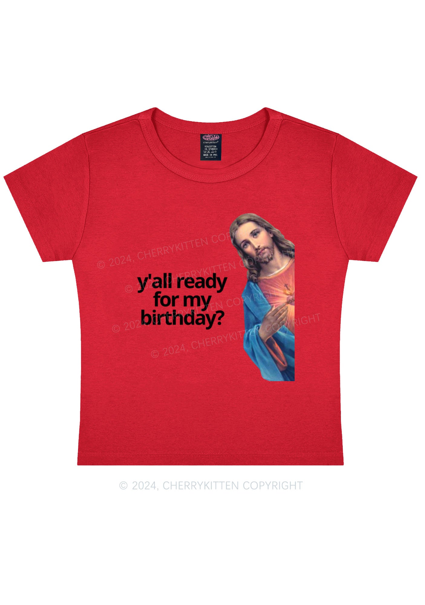 Christmas Jesus Birthday Y2K Baby Tee Cherrykitten