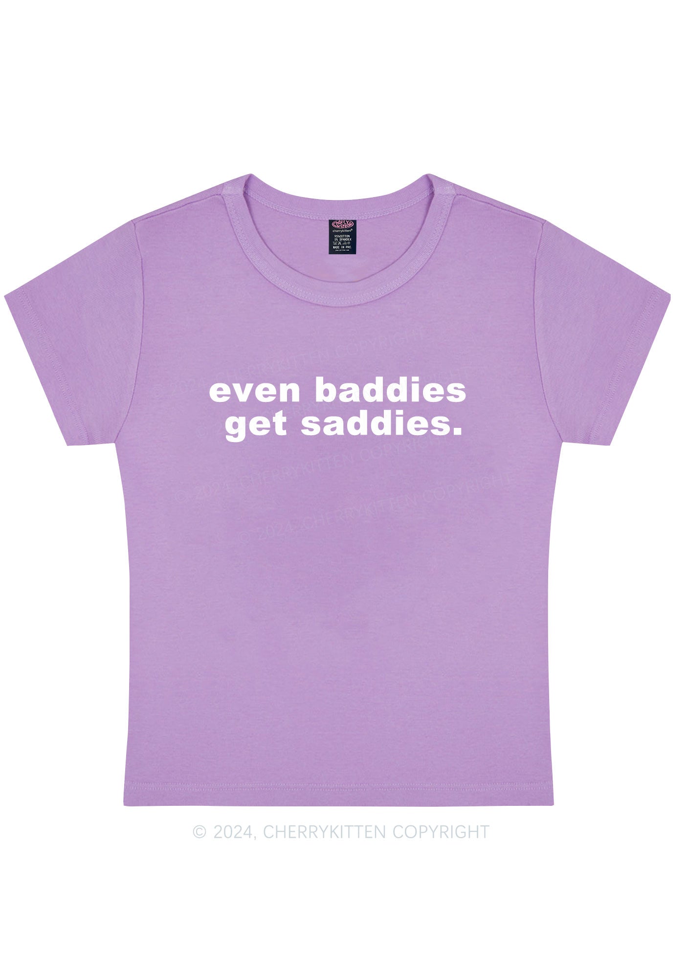 Baddies Saddies Y2K Baby Tee Cherrykitten