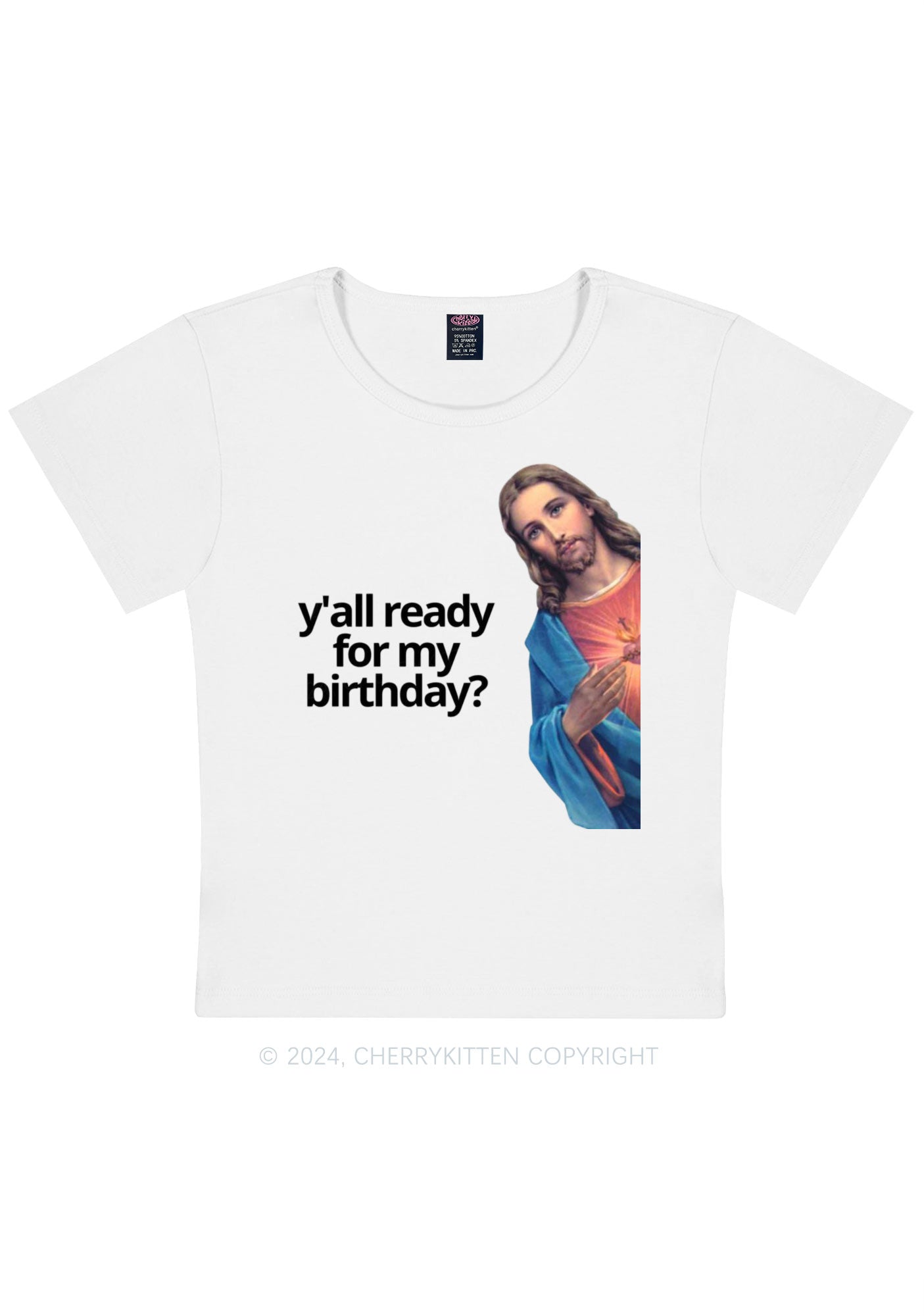 Christmas Jesus Birthday Y2K Baby Tee Cherrykitten